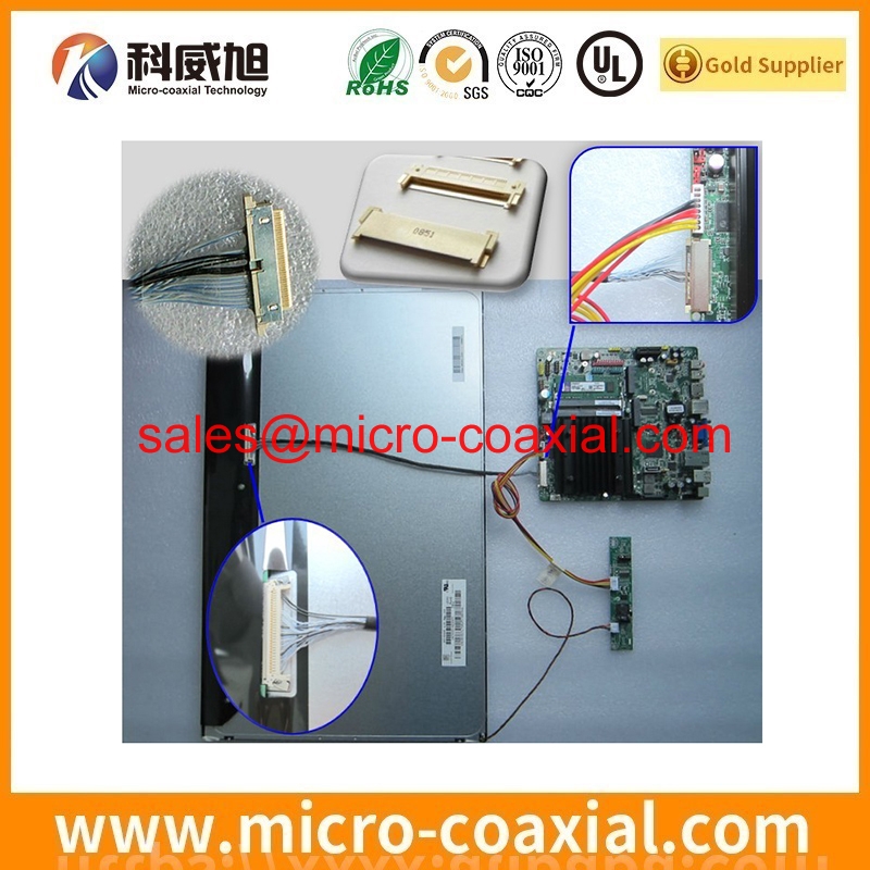 Custom I-PEX 20380-R35T-06 micro-miniature coaxial cable I-PEX 20437-040T-01 Display cable assemblies manufacturer
