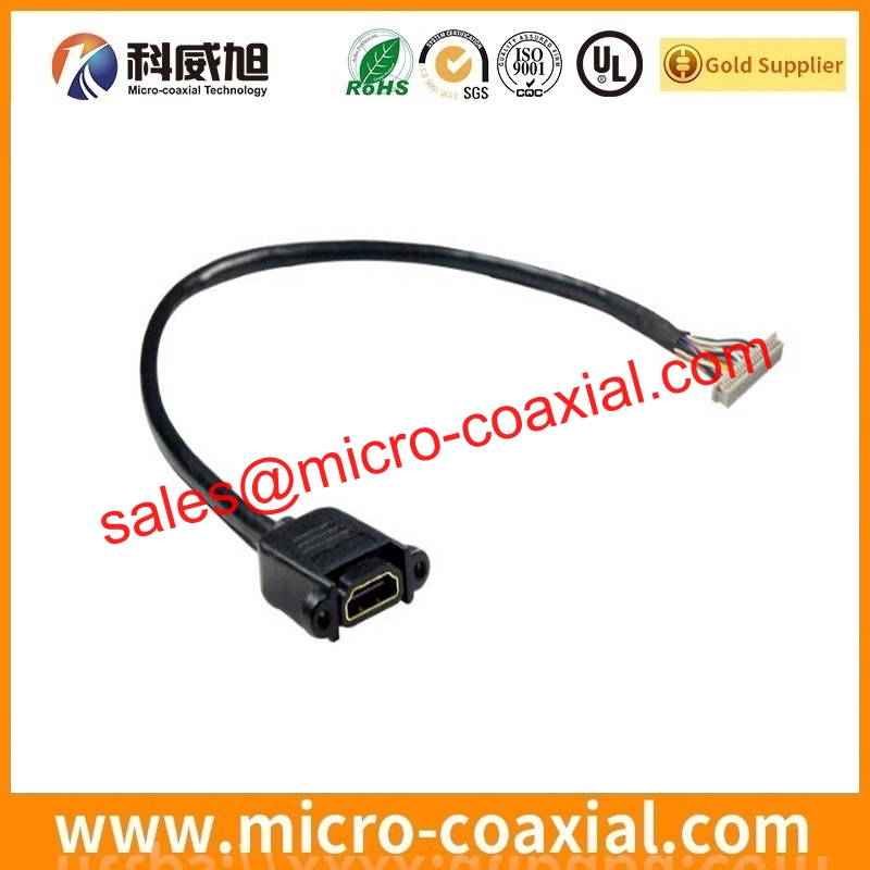 Custom I-PEX 20408-Y44T-01F micro-miniature coaxial cable I-PEX 3427-0401 Mini LVDS cable Assemblies factory