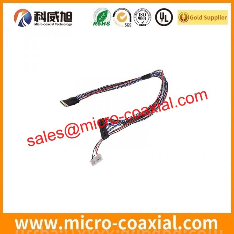 custom DF56-50P-SHL micro coaxial connector cable assembly I-PEX 1720-020B eDP LVDS cable Assemblies Provider