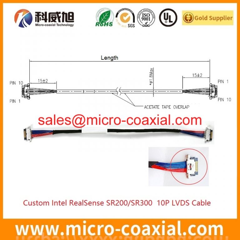customized I-PEX 20327 Micro Coaxial cable assembly 2023308-3 LVDS eDP cable assemblies factory
