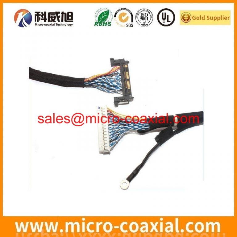 Custom I-PEX 1720-014B micro-miniature coaxial cable assembly DF36A-50P-SHL LVDS eDP cable assemblies Provider