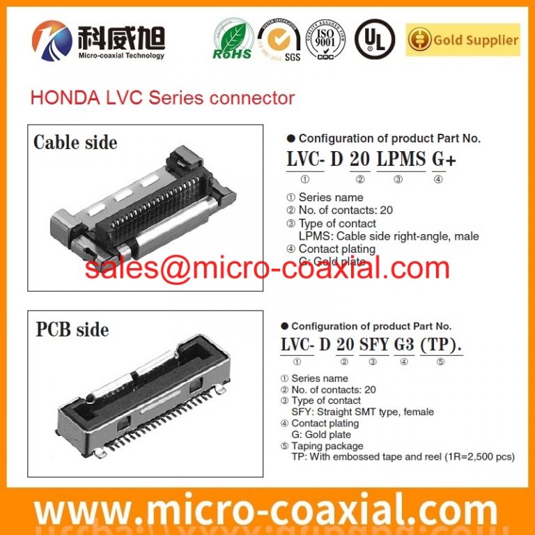 Manufactured I-PEX 20229 Micro Coax cable assembly DF81-50P-SHL eDP LVDS cable assemblies supplier