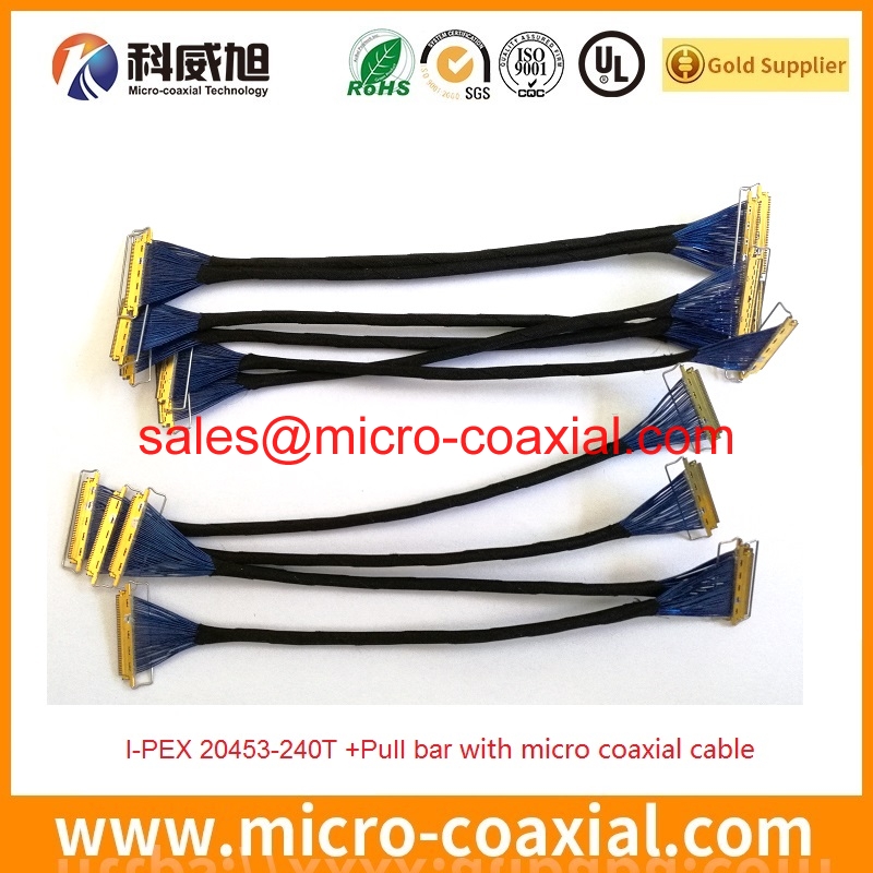 Custom I-PEX 20421-041T Micro Coax cable I-PEX 2453-0311 eDP cable assembly provider