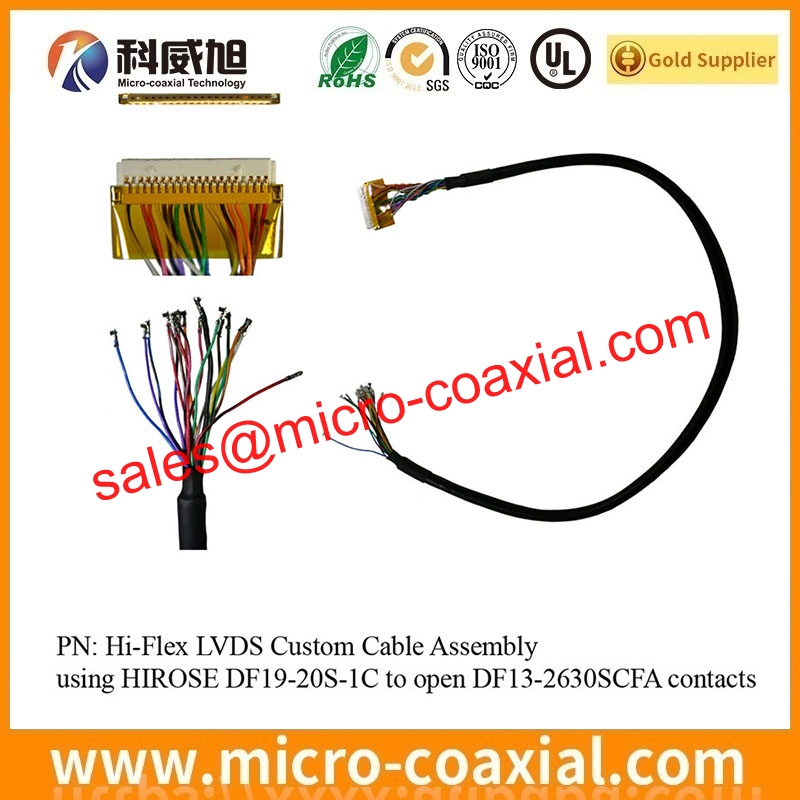 Custom I-PEX 20496-026-40 Micro-Coax cable I-PEX 20634-130T-02 eDP cable assembly Manufacturing plant