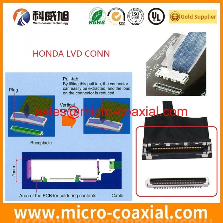 custom I-PEX 20532-040T-02 board-to-fine coaxial cable assembly SSL00-10L3-1000 LVDS eDP cable assemblies Factory