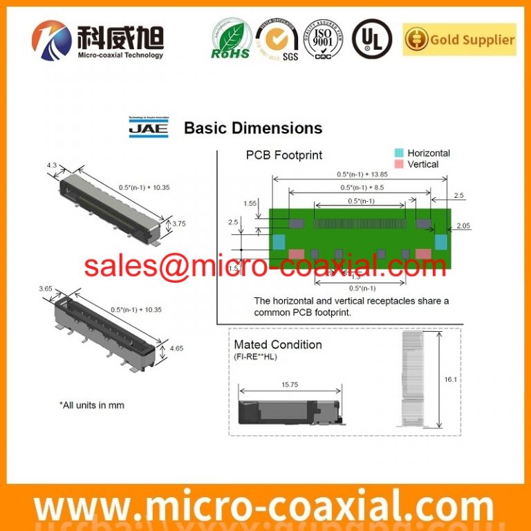 Custom FX15S-51P-0.5SD micro coax cable assembly FI-X30H-D-(AM) LVDS eDP cable Assembly factory