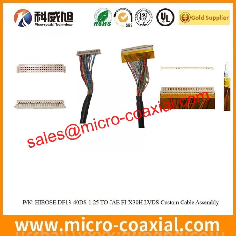 Custom FI-W31P-HFE-E1500 fine pitch cable assembly I-PEX 20410-040U LVDS cable eDP cable assemblies provider