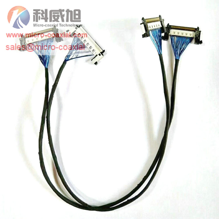 Custom DF81D-50P fine micro coax cable HRS DF80-40P-SHL MCX cable FX15M-21S-0.5SH cable factory DF56-50P-SHL Micro-Coaxial Cable MCX cable